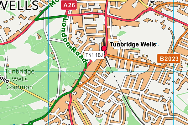 TN1 1BJ map - OS VectorMap District (Ordnance Survey) TN1 1BJ map - OS VectorMap District (Ordnance Survey)