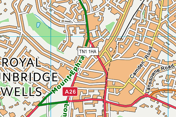 TN1 1HA map - OS VectorMap District (Ordnance Survey) TN1 1HA map - OS VectorMap District (Ordnance Survey)