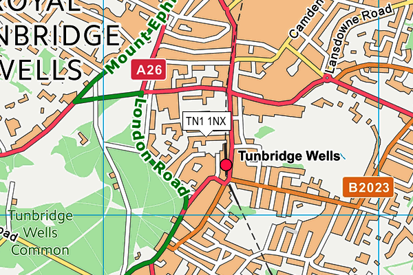 TN1 1NX map - OS VectorMap District (Ordnance Survey) TN1 1NX map - OS VectorMap District (Ordnance Survey)