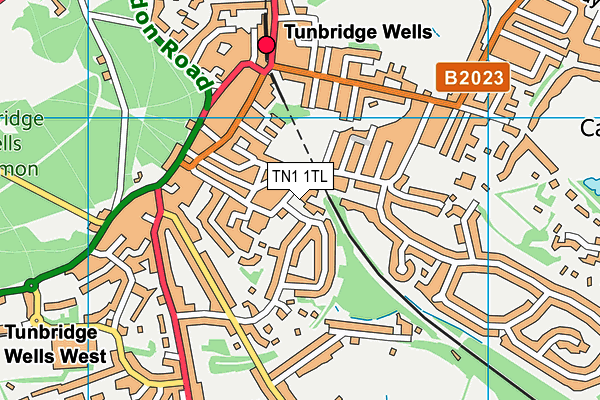 TN1 1TL map - OS VectorMap District (Ordnance Survey) TN1 1TL map - OS VectorMap District (Ordnance Survey)