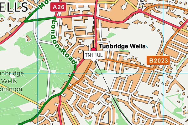 TN1 1UL map - OS VectorMap District (Ordnance Survey) TN1 1UL map - OS VectorMap District (Ordnance Survey)