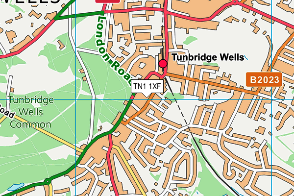 TN1 1XF map - OS VectorMap District (Ordnance Survey) TN1 1XF map - OS VectorMap District (Ordnance Survey)