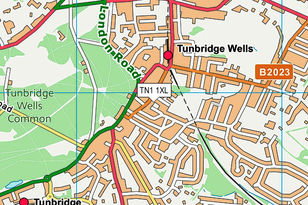 TN1 1XL map - OS VectorMap District (Ordnance Survey)