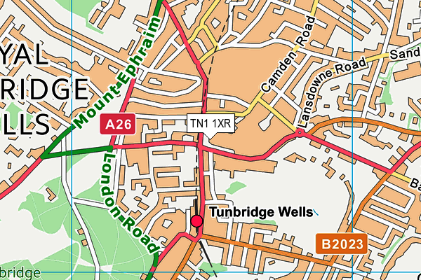 TN1 1XR map - OS VectorMap District (Ordnance Survey) TN1 1XR map - OS VectorMap District (Ordnance Survey)