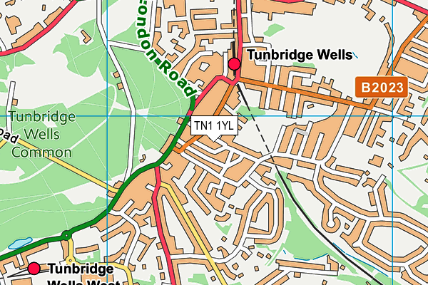TN1 1YL map - OS VectorMap District (Ordnance Survey) TN1 1YL map - OS VectorMap District (Ordnance Survey)