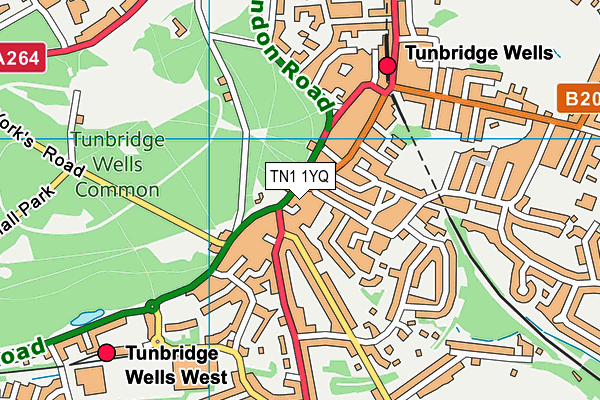 TN1 1YQ map - OS VectorMap District (Ordnance Survey) TN1 1YQ map - OS VectorMap District (Ordnance Survey)