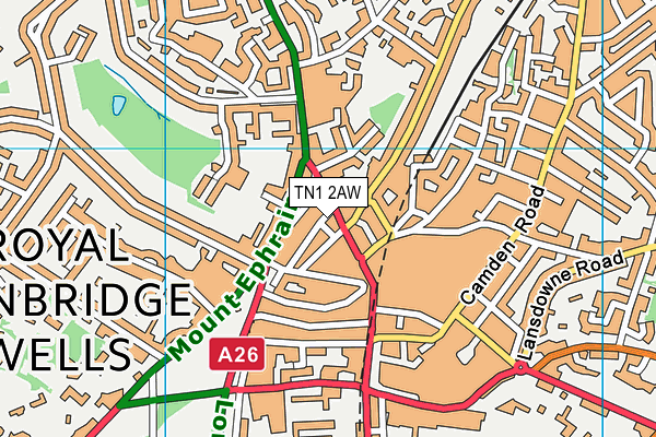 TN1 2AW map - OS VectorMap District (Ordnance Survey) TN1 2AW map - OS VectorMap District (Ordnance Survey)