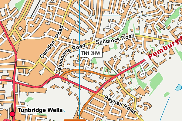 TN1 2HW map - OS VectorMap District (Ordnance Survey) TN1 2HW map - OS VectorMap District (Ordnance Survey)