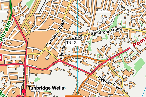 TN1 2JL map - OS VectorMap District (Ordnance Survey) TN1 2JL map - OS VectorMap District (Ordnance Survey)