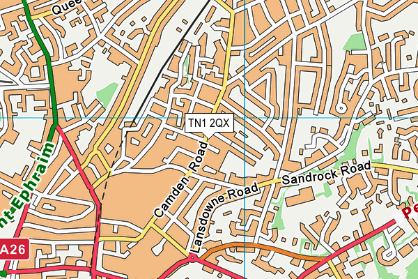 TN1 2QX map - OS VectorMap District (Ordnance Survey) TN1 2QX map - OS VectorMap District (Ordnance Survey)