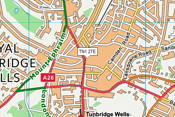 TN1 2TE map - OS VectorMap District (Ordnance Survey) TN1 2TE map - OS VectorMap District (Ordnance Survey)