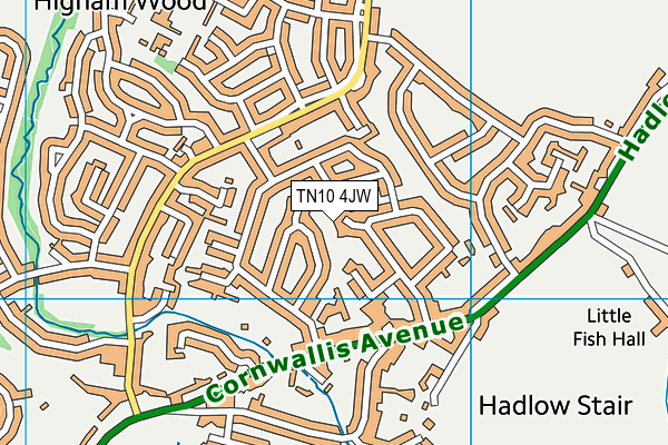 TN10 4JW map - OS VectorMap District (Ordnance Survey)