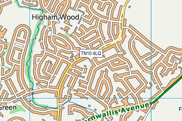 TN10 4LQ map - OS VectorMap District (Ordnance Survey) TN10 4LQ map - OS VectorMap District (Ordnance Survey)