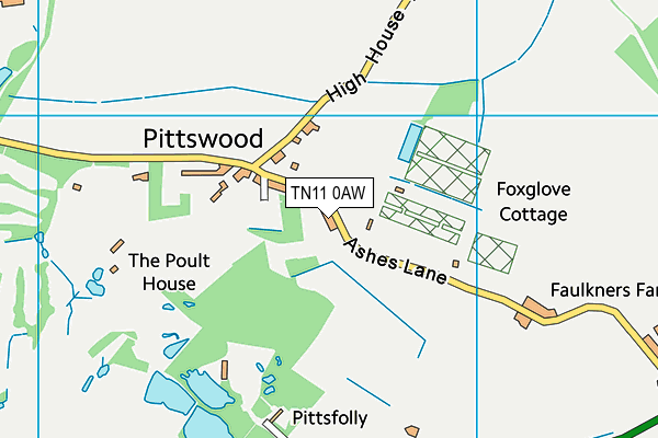 TN11 0AW map - OS VectorMap District (Ordnance Survey) TN11 0AW map - OS VectorMap District (Ordnance Survey)