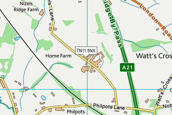 TN11 8NX map - OS VectorMap District (Ordnance Survey) TN11 8NX map - OS VectorMap District (Ordnance Survey)
