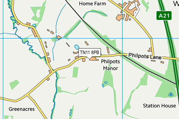 TN11 8PB map - OS VectorMap District (Ordnance Survey) TN11 8PB map - OS VectorMap District (Ordnance Survey)
