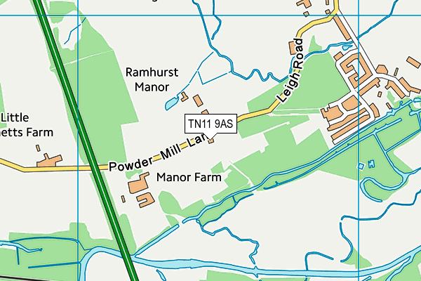TN11 9AS map - OS VectorMap District (Ordnance Survey)