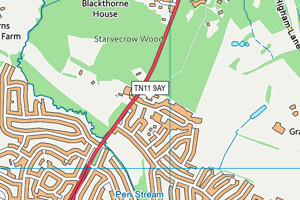 TN11 9AY map - OS VectorMap District (Ordnance Survey) TN11 9AY map - OS VectorMap District (Ordnance Survey)