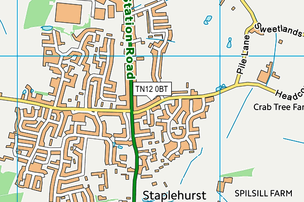 TN12 0BT map - OS VectorMap District (Ordnance Survey) TN12 0BT map - OS VectorMap District (Ordnance Survey)