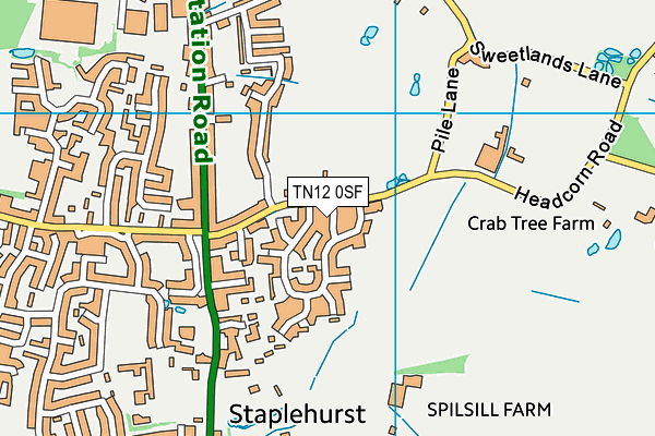 TN12 0SF map - OS VectorMap District (Ordnance Survey) TN12 0SF map - OS VectorMap District (Ordnance Survey)