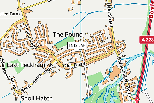 TN12 5AH map - OS VectorMap District (Ordnance Survey) TN12 5AH map - OS VectorMap District (Ordnance Survey)