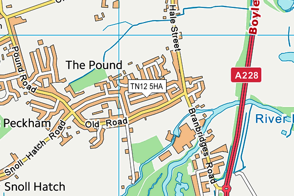 TN12 5HA map - OS VectorMap District (Ordnance Survey) TN12 5HA map - OS VectorMap District (Ordnance Survey)