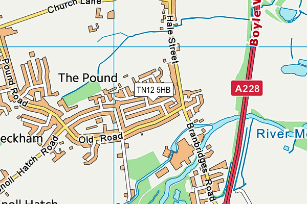 TN12 5HB map - OS VectorMap District (Ordnance Survey) TN12 5HB map - OS VectorMap District (Ordnance Survey)