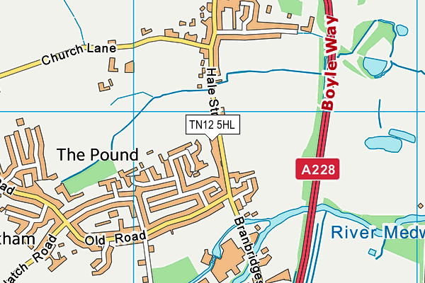 TN12 5HL map - OS VectorMap District (Ordnance Survey) TN12 5HL map - OS VectorMap District (Ordnance Survey)