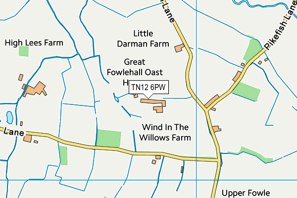 TN12 6PW map - OS VectorMap District (Ordnance Survey) TN12 6PW map - OS VectorMap District (Ordnance Survey)