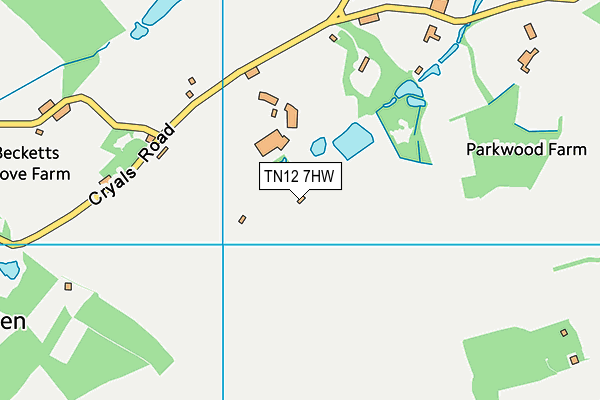 TN12 7HW map - OS VectorMap District (Ordnance Survey) TN12 7HW map - OS VectorMap District (Ordnance Survey)