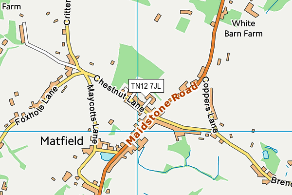 TN12 7JL map - OS VectorMap District (Ordnance Survey) TN12 7JL map - OS VectorMap District (Ordnance Survey)