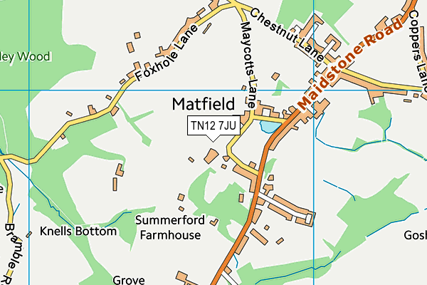 TN12 7JU map - OS VectorMap District (Ordnance Survey) TN12 7JU map - OS VectorMap District (Ordnance Survey)