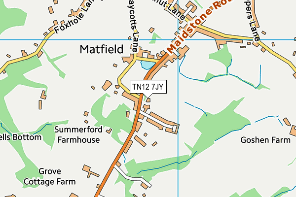 TN12 7JY map - OS VectorMap District (Ordnance Survey) TN12 7JY map - OS VectorMap District (Ordnance Survey)