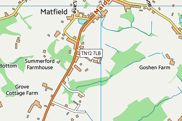 TN12 7LB map - OS VectorMap District (Ordnance Survey) TN12 7LB map - OS VectorMap District (Ordnance Survey)