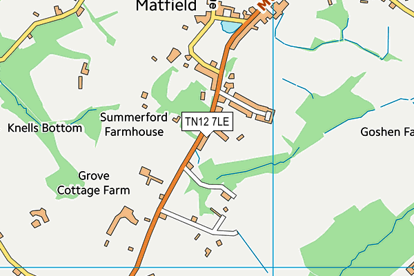 TN12 7LE map - OS VectorMap District (Ordnance Survey) TN12 7LE map - OS VectorMap District (Ordnance Survey)
