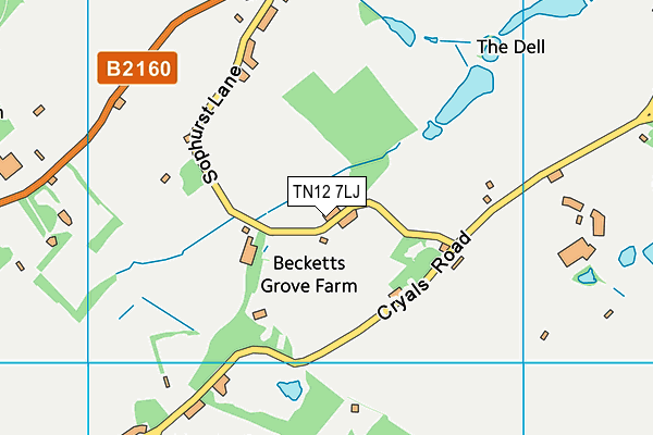 TN12 7LJ map - OS VectorMap District (Ordnance Survey) TN12 7LJ map - OS VectorMap District (Ordnance Survey)