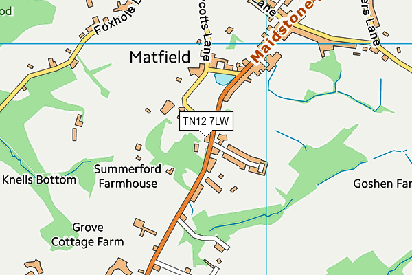 TN12 7LW map - OS VectorMap District (Ordnance Survey) TN12 7LW map - OS VectorMap District (Ordnance Survey)