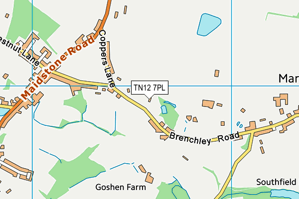 TN12 7PL map - OS VectorMap District (Ordnance Survey) TN12 7PL map - OS VectorMap District (Ordnance Survey)