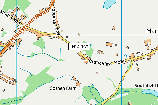 TN12 7PW map - OS VectorMap District (Ordnance Survey) TN12 7PW map - OS VectorMap District (Ordnance Survey)