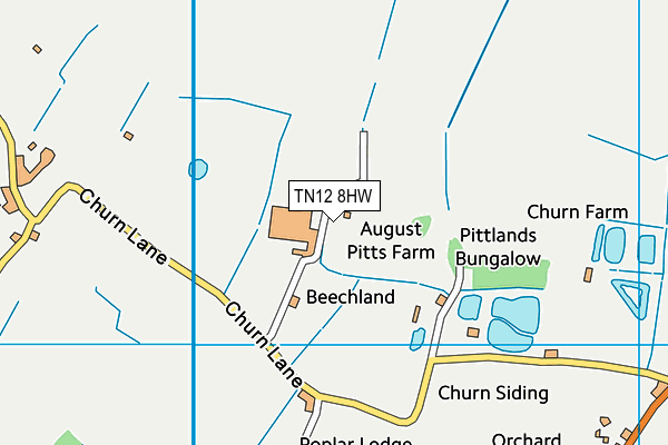 TN12 8HW map - OS VectorMap District (Ordnance Survey) TN12 8HW map - OS VectorMap District (Ordnance Survey)