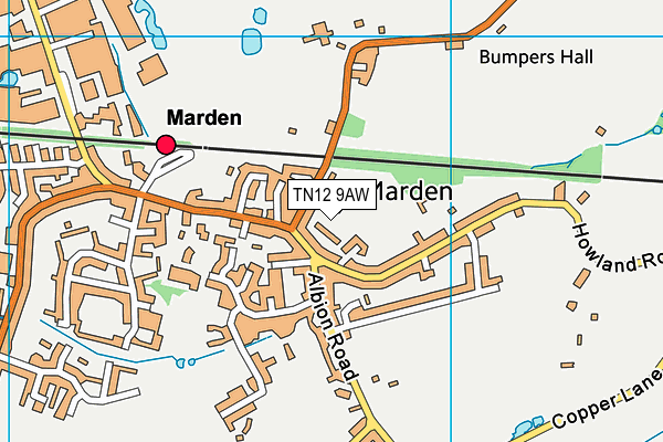 TN12 9AW map - OS VectorMap District (Ordnance Survey) TN12 9AW map - OS VectorMap District (Ordnance Survey)