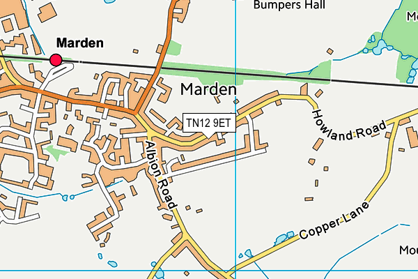 TN12 9ET map - OS VectorMap District (Ordnance Survey) TN12 9ET map - OS VectorMap District (Ordnance Survey)