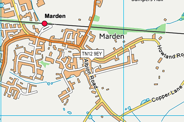 TN12 9EY map - OS VectorMap District (Ordnance Survey) TN12 9EY map - OS VectorMap District (Ordnance Survey)