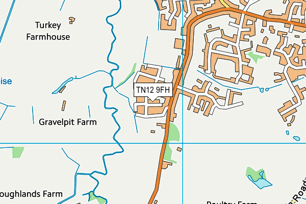 TN12 9FH map - OS VectorMap District (Ordnance Survey) TN12 9FH map - OS VectorMap District (Ordnance Survey)