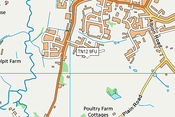 TN12 9FU map - OS VectorMap District (Ordnance Survey) TN12 9FU map - OS VectorMap District (Ordnance Survey)
