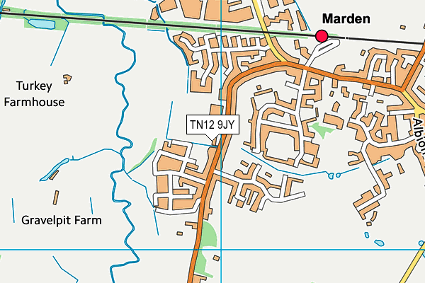 TN12 9JY map - OS VectorMap District (Ordnance Survey) TN12 9JY map - OS VectorMap District (Ordnance Survey)