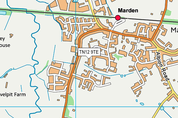 TN12 9TE map - OS VectorMap District (Ordnance Survey) TN12 9TE map - OS VectorMap District (Ordnance Survey)