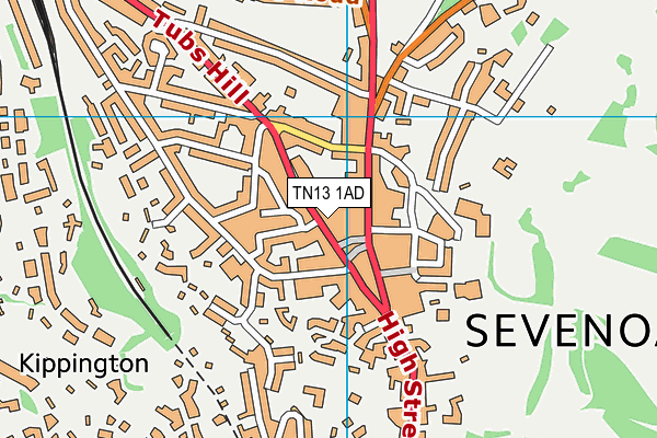 TN13 1AD map - OS VectorMap District (Ordnance Survey) TN13 1AD map - OS VectorMap District (Ordnance Survey)