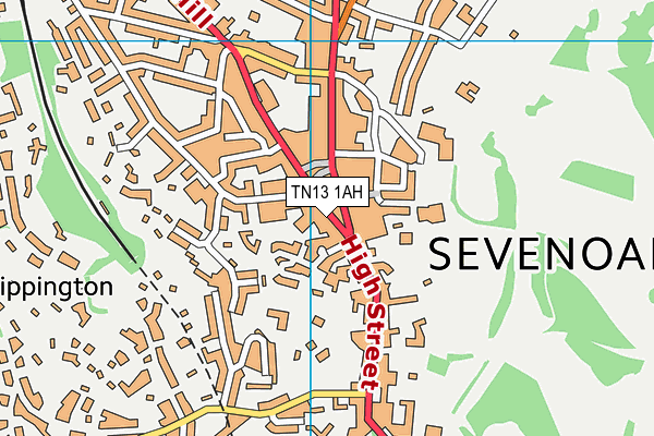 TN13 1AH map - OS VectorMap District (Ordnance Survey) TN13 1AH map - OS VectorMap District (Ordnance Survey)