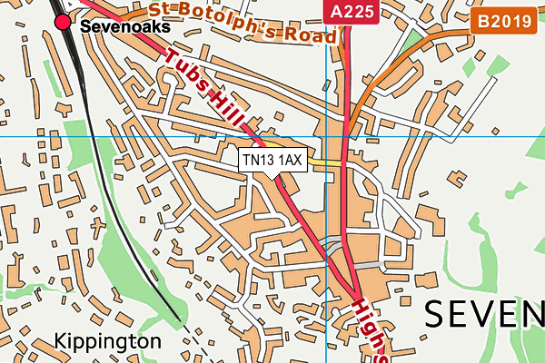 TN13 1AX map - OS VectorMap District (Ordnance Survey) TN13 1AX map - OS VectorMap District (Ordnance Survey)